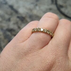 14k gold wedding band canary yellow moissanite